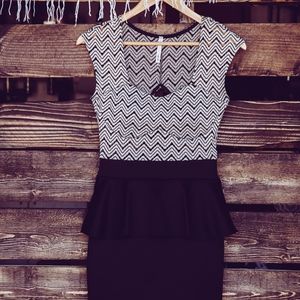 Alt. B Gold/Black Peplum Dress (F4)